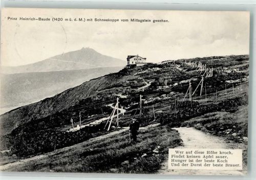 Brückenberg Prinz Heinrich Baude Schneekoppe Ort lt. Stempel