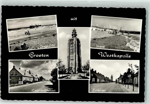 Westkapelle 1961 Vuurtoren Aussichtsturm Strand Schwimmbad Casembrootstraat Zuidstraat