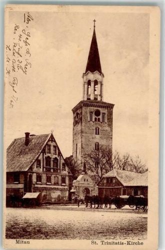 Mitau 1916 Kirche St. Triitatis Feldpost WK I Res.Feldart.Regt. Nr. 65