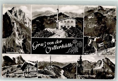 Ostlerhütte Foto AK Foto Ate Hüttenstempel