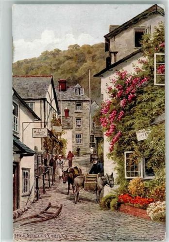 Clovelly High Street Esel