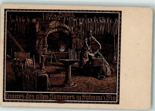 Frohnau Ein Schmied am Amboss im alten Hammer zu Frohnau Weisbach & Waengler Karte 2