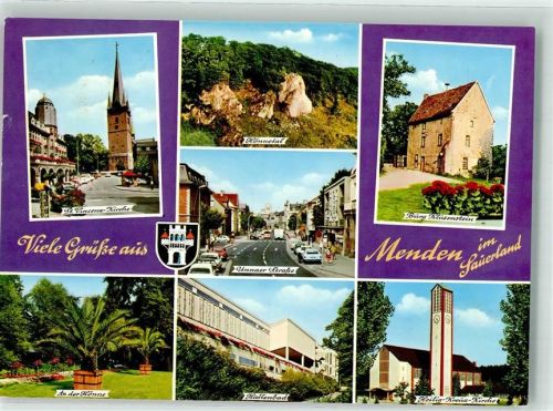 58706 W5750 Menden Sauerland Gebrauchsspuren St. Vinsenzkirche Unnaer Strasse Hallenbad Heiliggeistkirche