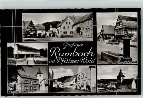 Rumbach Rathaus Ev. Kirche Dorfbrunnen Schule