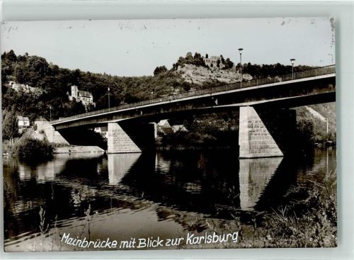 Karlstadt Ort handschriftlich Karlsburg Foto Original aus Archiv eines Ansichtskartenverlags