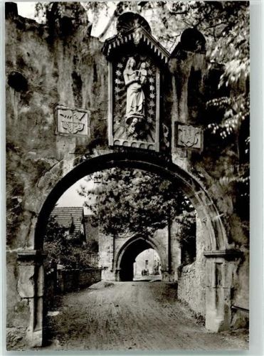 Münnerstadt Jörgentor Wappen Heiligenbild Foto AK