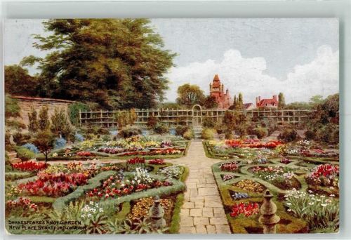 Stratford-on-Avon sign. Qinton, A.R. Shakespeare Knot Garden