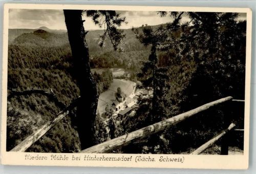 Hinterhermsdorf 1954 Gasthaus Niedere Mühle Fotograf Wagner