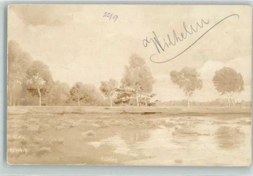 Zehlendorf 1906 Frühling Bäume Ort lt. Stempel