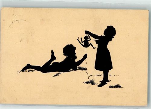 1918 Kinder Scherenschnitt Napolium Kunstwarts Nr.53 Künstlerkarte