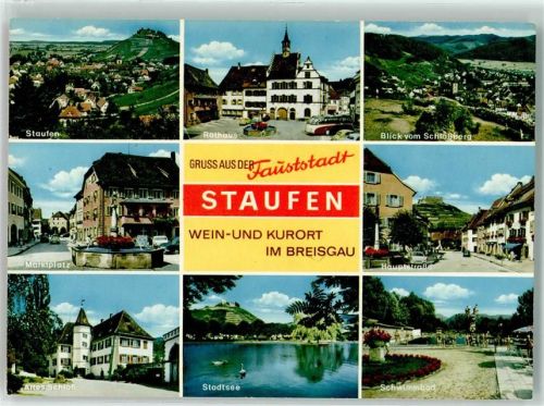 Staufen Rathaus Schloss Schwimmbad Hauptstrasse