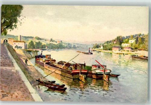 Saone sign. Tappissier Lastkahn