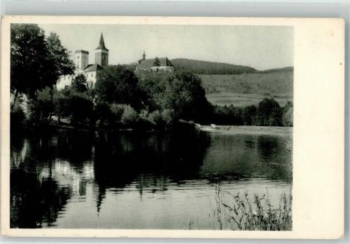 Benesov Beneschau 1944 Foto AK Schloss Kloster Sasau