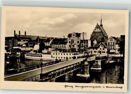 Elbing Dampferanlegestelle Marienkirche Foto AK