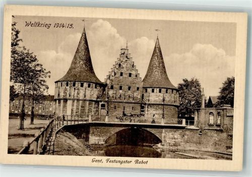 Gand Burg Festung Rabot WK I Feldpost-Karte