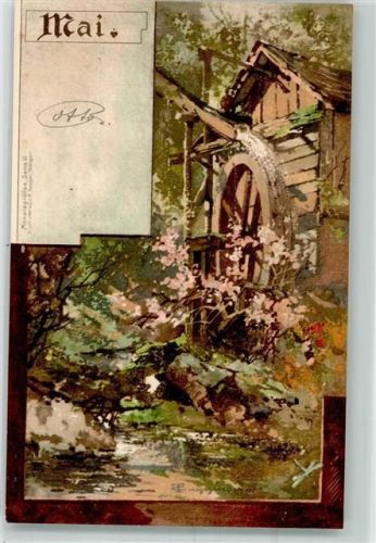 Mai Wassermühle Monatsgrüße Serie II. Verlag M. Seeger