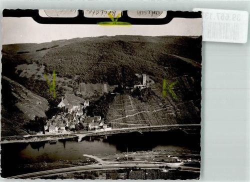 Beilstein Foto Original aus Archiv eines Ansichtskartenverlags Striche auf der Bildseite Vogelschau Burgruine Metternich Ort handschriftlich