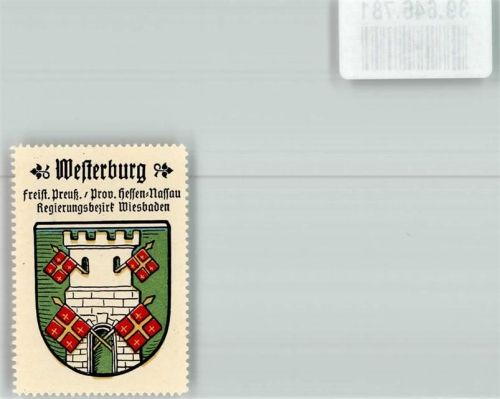 Westerburg Wappen Turm Fahnen Grün Rot Gold