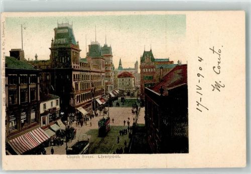 Liverpool 1904 Church Street Straßenbahn