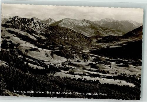 Unterjoch Blick von der Reutterwanne 1542 m auf Jungholz 1150 m Unterjoch 1014 m