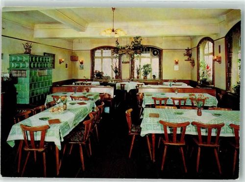 Denzlingen Gasthof zum Ochsen Gasthaus Gastraum Kachekofen Blumen