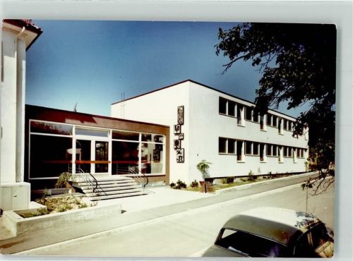 Ziemetshausen Gebäude Eingang Treppe Auto Ort handschriftlich Foto Original aus Archiv eines Ansichtskartenverlags