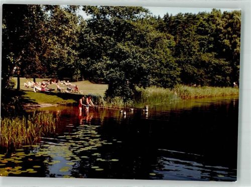Seedorf Schwimmbad Ort handschriftlich Foto Original aus Archiv eines Ansichtskartenverlags
