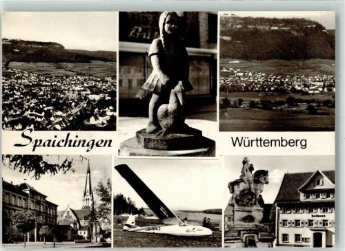 Spaichingen Kirche St. Peter und Paul Gänsemädchen Segelflugzeug Rathaus