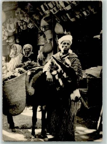 Marrakesch Tracht Marktszene Foto AK