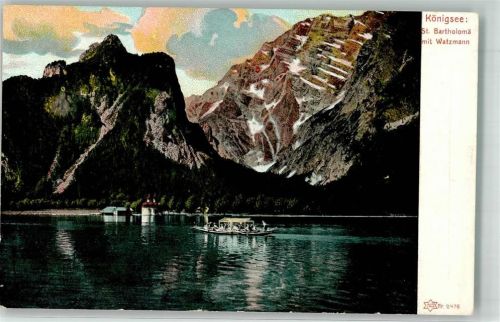 St. Bartholomä mit Watzmann Verlag Otto Henning Nr. 2476 Werbung für Chem. Werk Franz Zschenderlein Leubnitz