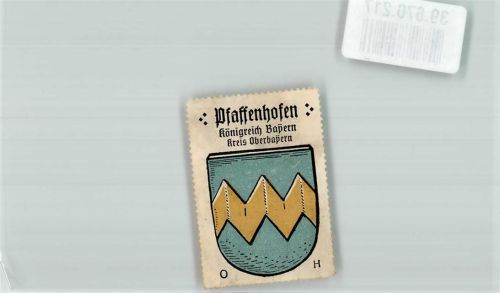 Pfaffenhofen Wappen Königreich Bayern Kreis Oberbayern Blau Gold Zickzackbalken
