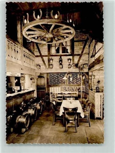 Schwerte Gasthaus Gastraum Fässer Holz Rad Hufeisen Ort handschriftlich Foto Original aus Archiv eines Ansichtskartenverlags