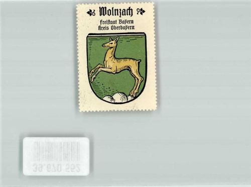 Wolnzach Vignette Königreich Bayern Kreis Oberbayern Wappen Reh Grün silberner Dreiberg Kaffee Hag