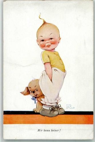 Mir kann keiner Hund Kind Primus Karte Wohlgemuth u. Lissner Nr.2538 Attwell, M. L. Künstlerkarte