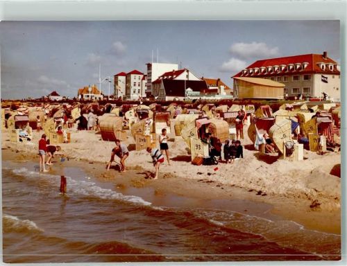 Duhnen Schwimmbad Strand Hotel Ort handschriftlich Foto Original aus Archiv eines Ansichtskartenverlags