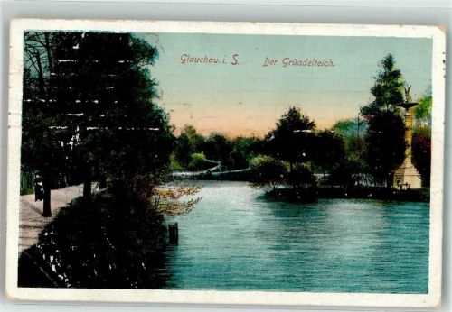 Glauchau 1915 Der Gründelteich