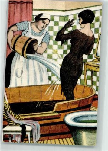 1931 Erotik nackte Frau wird abgespritzt Kur Medizin Zieher, Ottmar Helicolorkarte