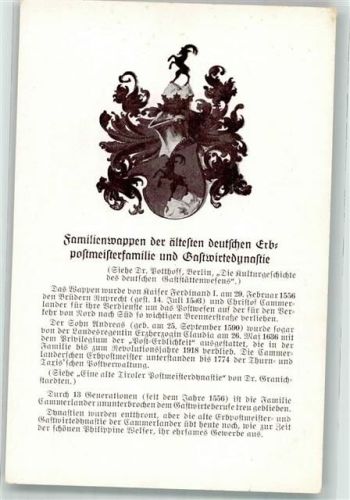 Steinach Hotel Post Wappen der Erbpostmeisterfamilie Kammerlander Chronik