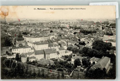 Moissac 1913 Blick von Kirche Saint-Pierre