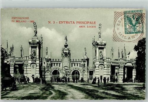 Milano 1906 Ausstellung Entrata Principale Briefmarke Bildseite
