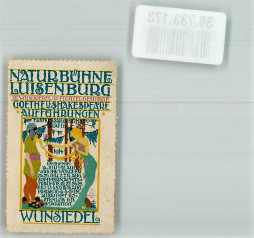 Luisenburg 1914 Naturbühne Luisenburg Goethe und Shakespeare Aufführungen