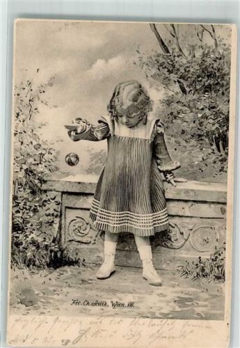 Kind Mädchen Spielzeug JoJo Fec. Ch. Scolik, Wien Fotomontage 1898