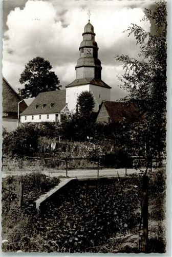 Fischelbach Kirche Ort handschriftlich Foto Original aus Archiv eines Ansichtskartenverlags