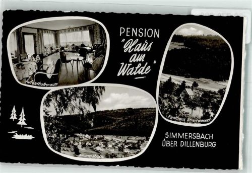 Simmersbach Pension Haus am Walde Forsthaus Streitwasser Foto Original aus Archiv eines Ansichtskartenverlags