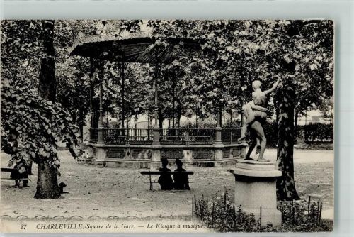 Charleville 1914 Denkmal Square de la Gare le Kiosque á musique Feldpost WK I