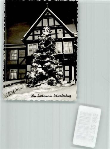 Schwalenberg Weihnachtsbaum vor dem historischen Rathaus im Winter Foto Original aus Archiv eines Ansichtskartenverlags