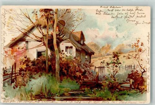 1899 Sonnenschein Karte Serie VI Bauernhaus Herbst