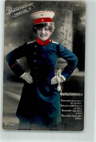 Junge Frau in feldgrauer Uniform Donnerwetter-Tadellos WK I GL & Co. 2020/2