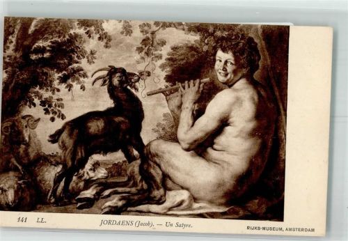 Amsterdam Zentaur Ziege Flöte sign. Jordaens Rijks Museum LL Nr.141