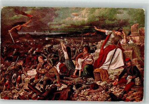 1915 Europa trauert Mutter mit Kindern geschlagene Feinde Soldaten Feldpost